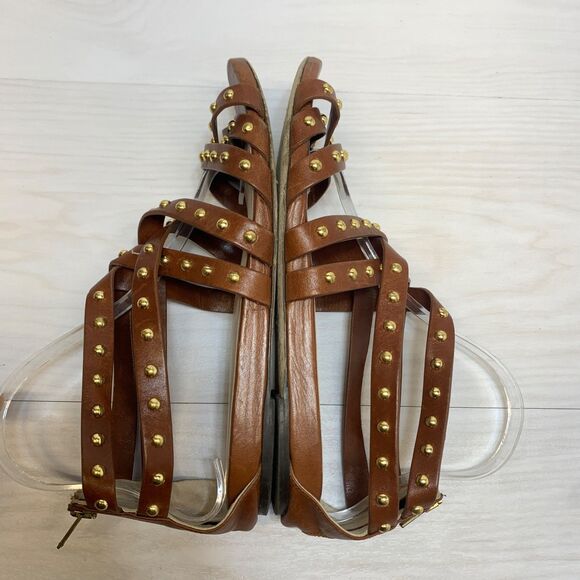 Loaffler Randall Gladiator Sandals Womens Size 10 Brown Studded Strappy - Picture 2 of 10